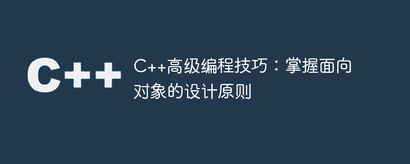 C++高级编程技巧：掌握面向对象的设计原则