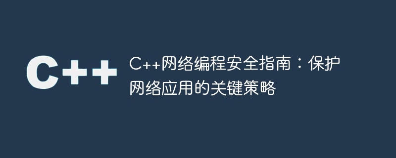 C++网络编程安全指南：保护网络应用的关键策略