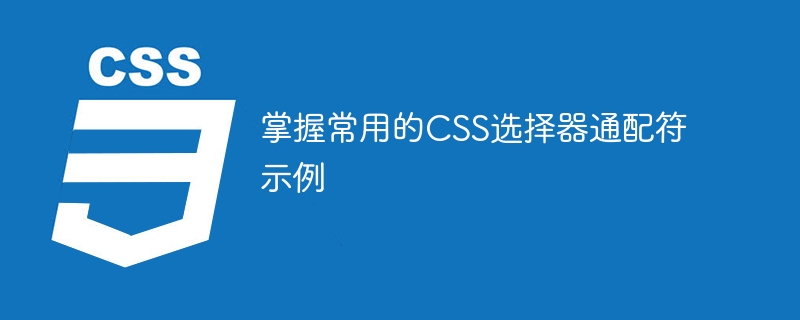 常见的CSS选择器通配符示例掌握