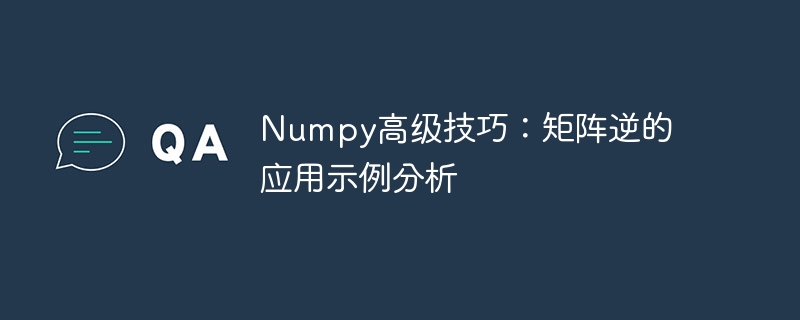 numpy高级技巧：矩阵逆的应用示例分析