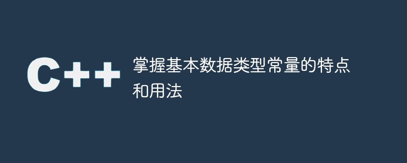 了解基本数据类型常量的特点和用法