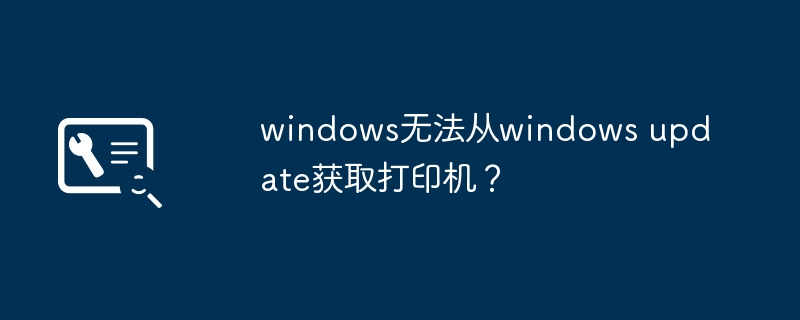 无法通过Windows Update获取打印机驱动