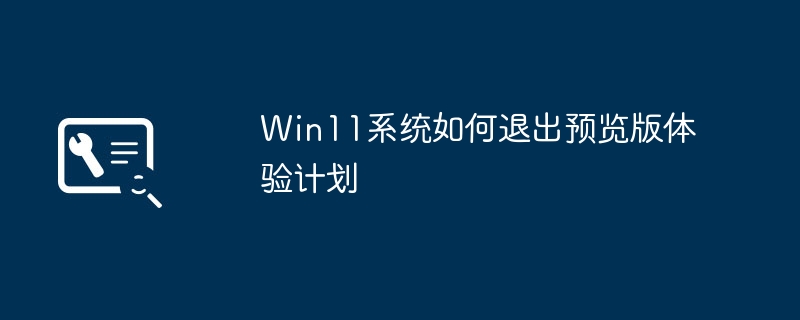 win11系统如何退出预览版体验计划