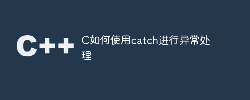 使用catch语句进行C异常处理