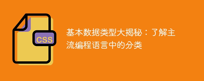 揭秘主流编程语言中的基本数据类型分类