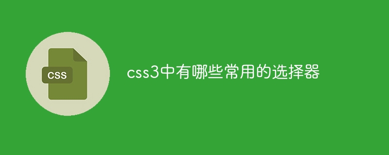 常见的CSS3选择器有哪些？