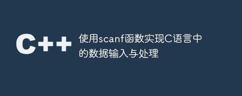 通过scanf函数在C语言中实现数据输入及处理