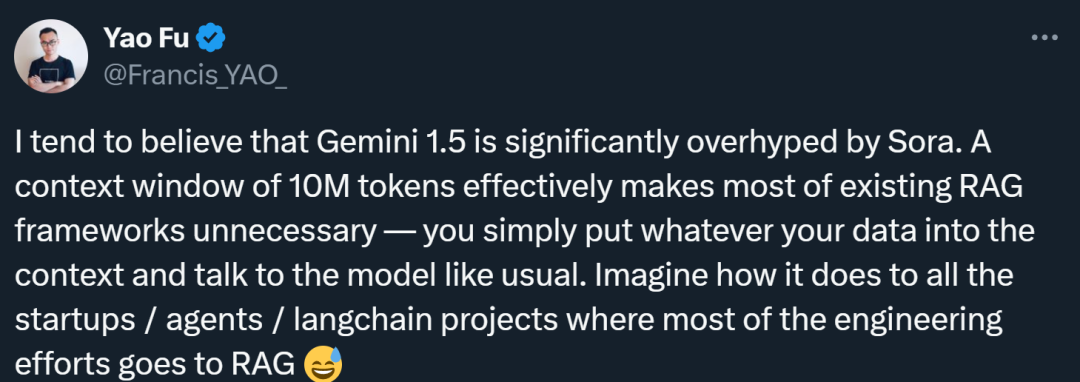 谷歌10M上下文窗口正在杀死RAG？被Sora夺走风头的Gemini被低估了？