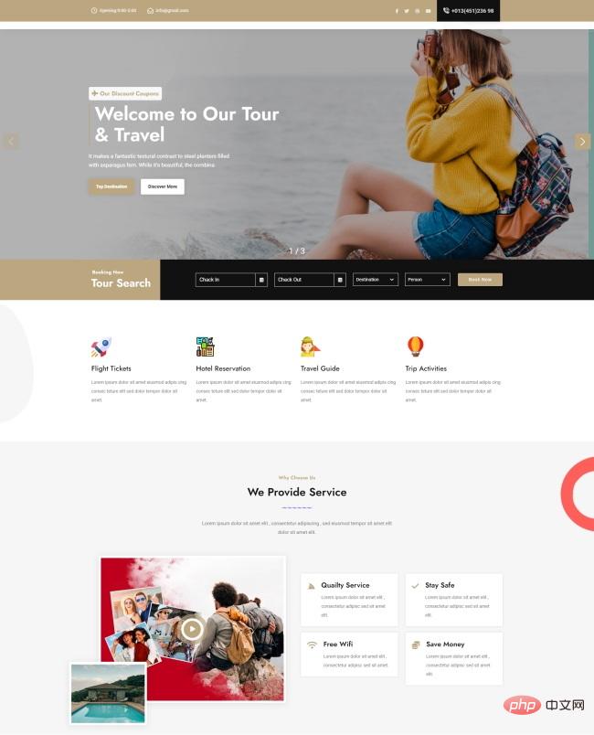 旅游服务一站式宣传网站模板
