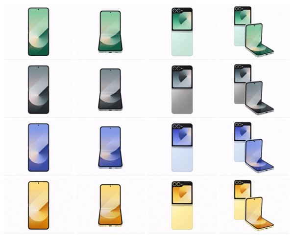 颜值逆天！三星galaxy z flip6渲染图出炉：共4款配色