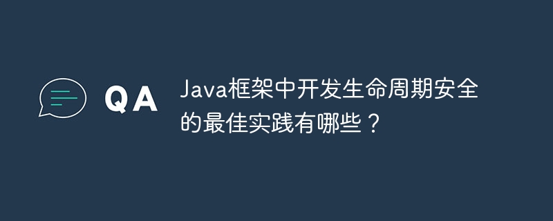Java框架中开发生命周期安全的最佳实践有哪些？