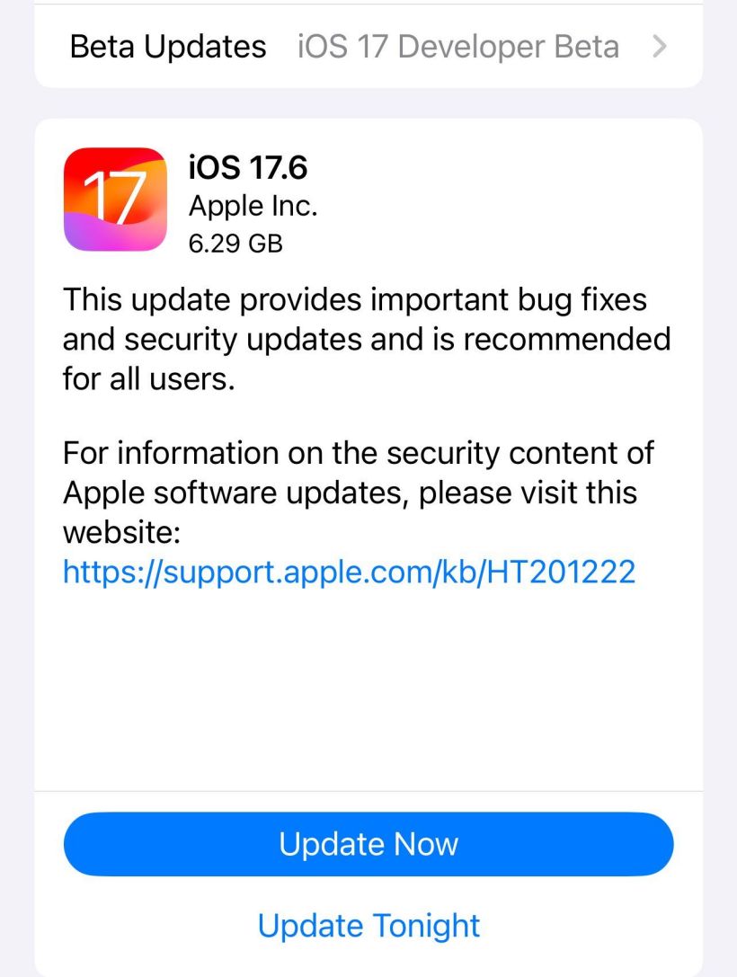 苹果 iOS 17.6 RC 发布：包含重要修复和安全更新，推荐所有用户升级