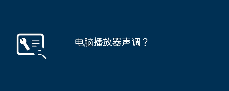 电脑播放器声调？