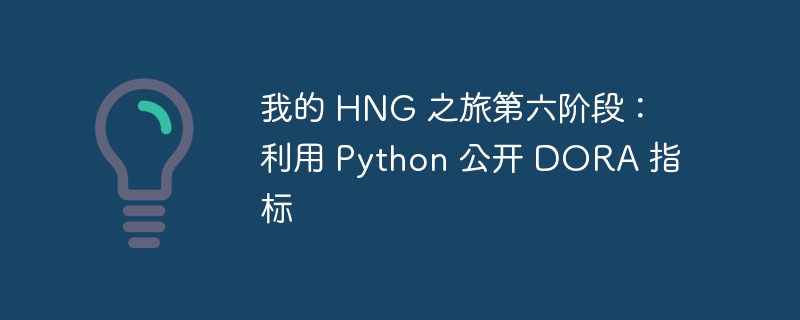 我的 HNG 之旅第六阶段：利用 Python 公开 DORA 指标