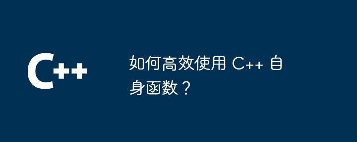 如何高效使用 C++ 自身函数？