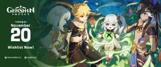 等待了四年！《原神》11月20日登陆Xbox平台