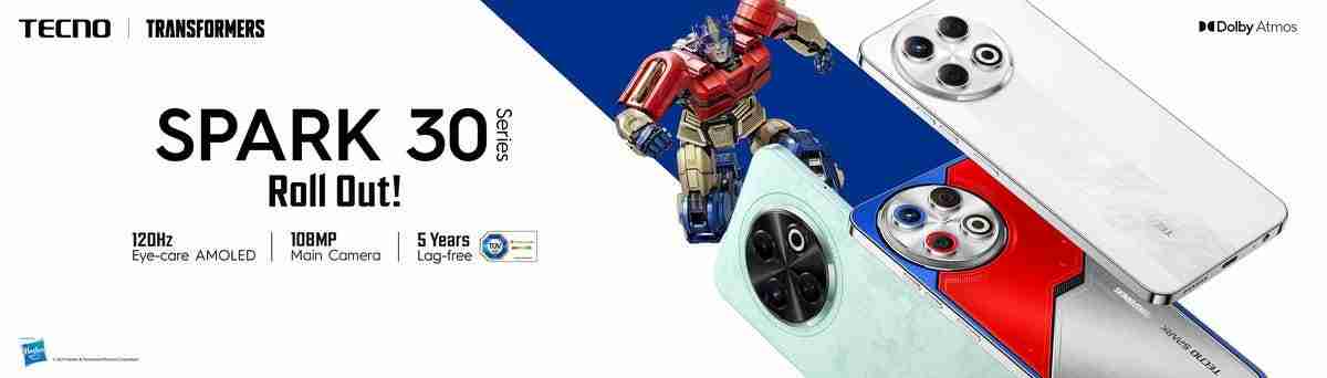 传音推出 tecno spark 30 系列变形金刚联名机型，擎天柱 / 大黄蜂主题后盖