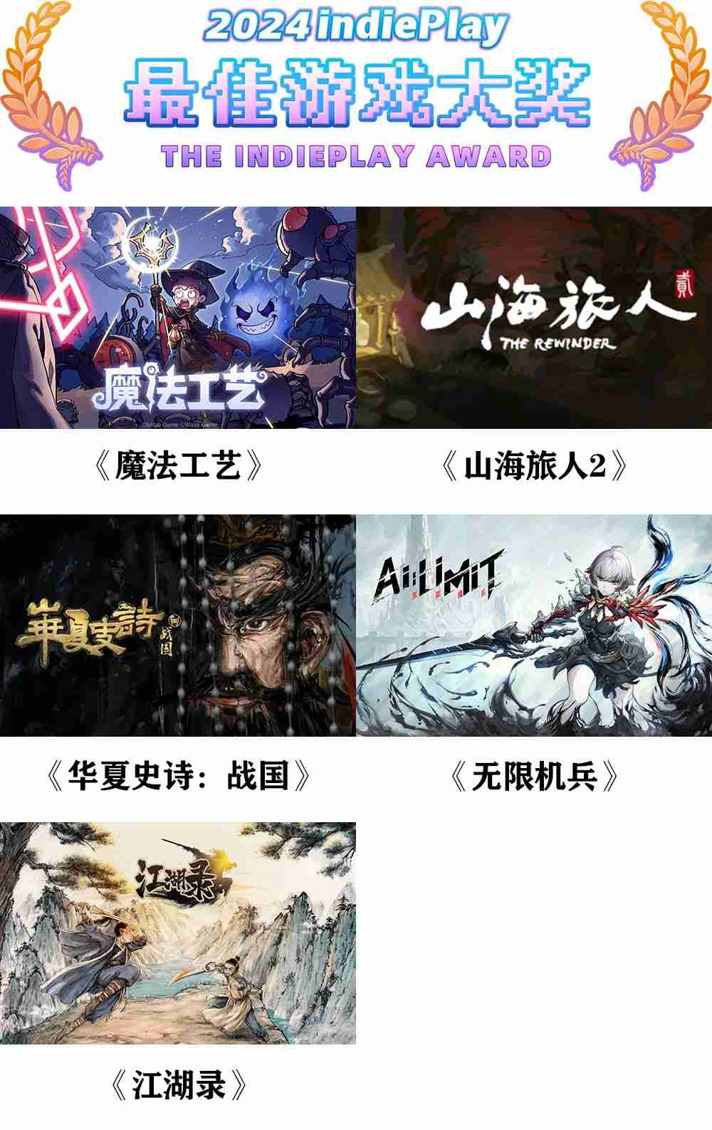 2024 indiePlay中国独立游戏大赛入围名单公布