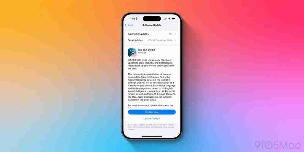 苹果 iOS / iPadOS 18.1 开发者预览版 Beta 6 发布：优化群组通知、新增应用动画、Apple Music 可分享音乐至 TikTok