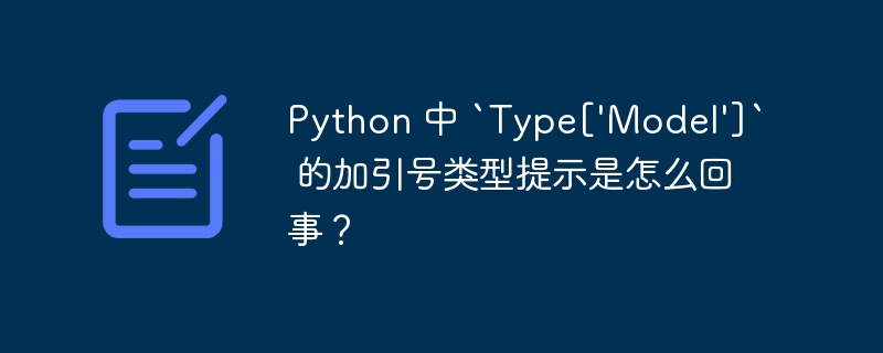 python 中 `type['model']` 的加引号类型提示是怎么回事？