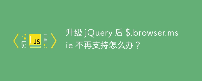 升级 jQuery 后 $.browser.msie 不再支持怎么办？