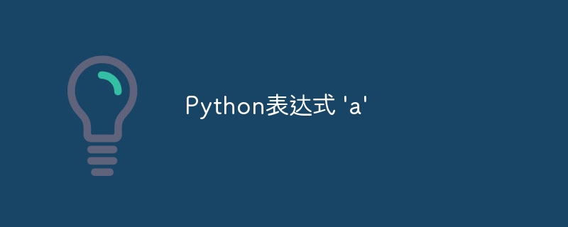 python表达式 'a'