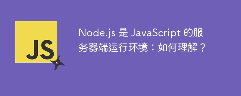 Node.js 是 JavaScript 的服务器端运行环境：如何理解？