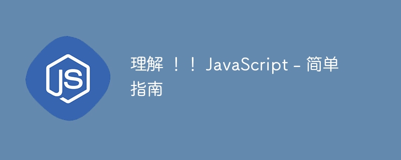 理解 ！！ JavaScript – 简单指南
