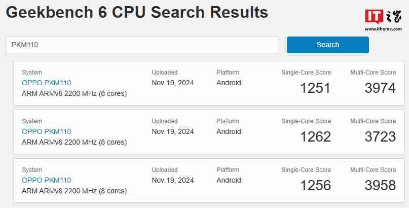OPPO“PKM110””PKK110″ 手机现身 GeekBench：天玑 8350，预计为 Reno 13 系列新机