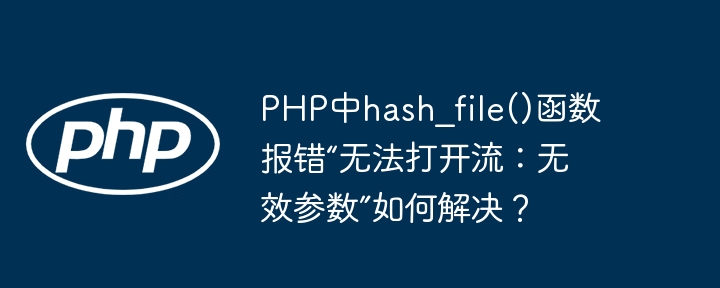 php中hash_file()函数报错“无法打开流：无效参数”如何解决？