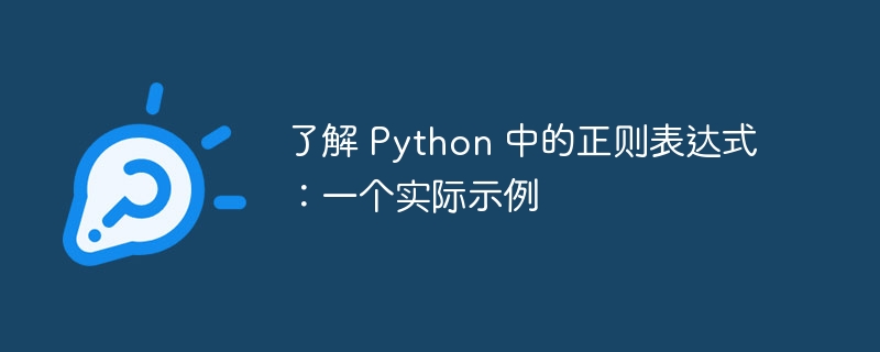 了解 python 中的正则表达式：一个实际示例
