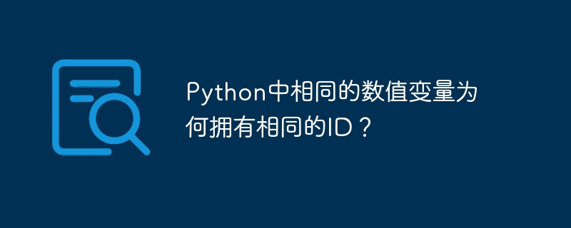 python中相同的数值变量为何拥有相同的id？