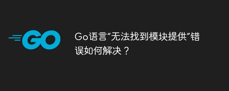 Go语言“无法找到模块提供”错误如何解决？