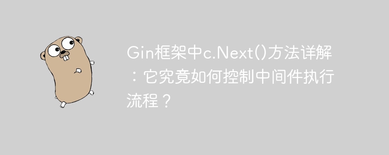 Gin框架中c.Next()方法详解：它究竟如何控制中间件执行流程？