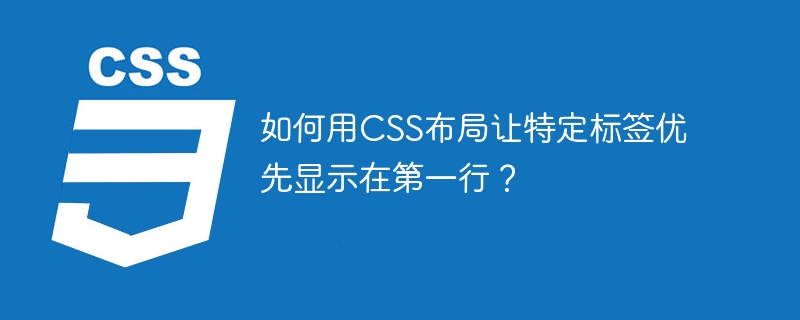 如何用CSS布局让特定标签优先显示在第一行？