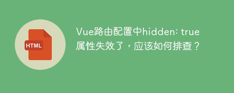 Vue路由配置中hidden: true属性失效了，应该如何排查？
