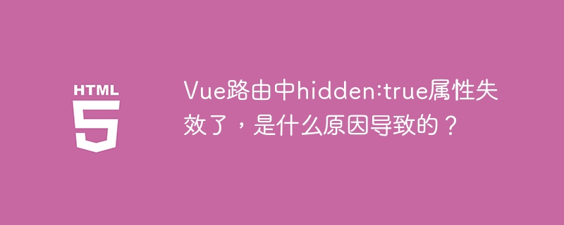 Vue路由中hidden:true属性失效了，是什么原因导致的？