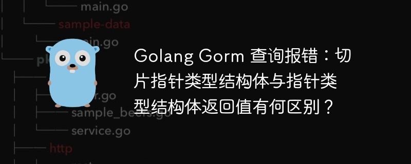 Golang Gorm 查询报错：切片指针类型结构体与指针类型结构体返回值有何区别？