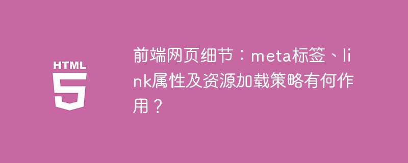 前端网页细节：meta标签、link属性及资源加载策略有何作用？
