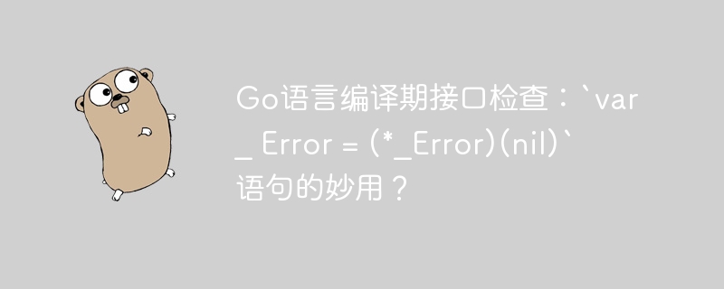 Go语言编译期接口检查：`var _ Error = (*_Error)(nil)` 语句的妙用？