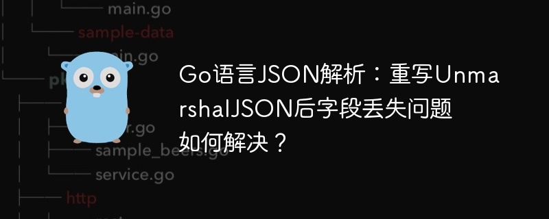Go语言JSON解析：重写UnmarshalJSON后字段丢失问题如何解决？