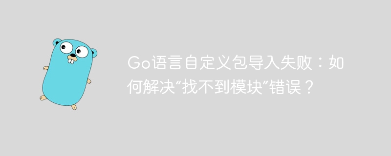 Go语言自定义包导入失败：如何解决“找不到模块”错误？