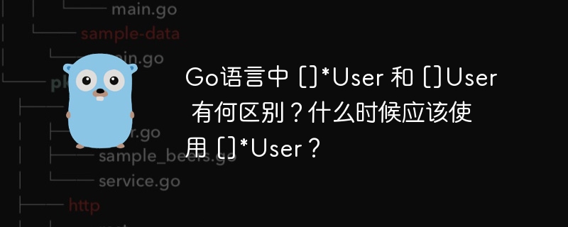 Go语言中 []*User 和 []User 有何区别？什么时候应该使用 []*User？