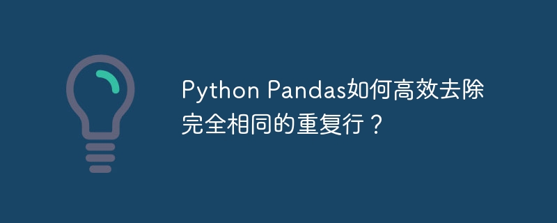 python pandas如何高效去除完全相同的重复行？