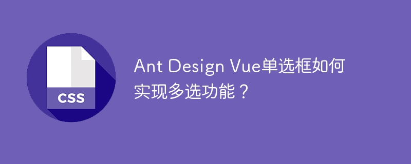 Ant Design Vue单选框如何实现多选功能？