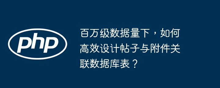 百万级数据量下，如何高效设计帖子与附件关联数据库表？