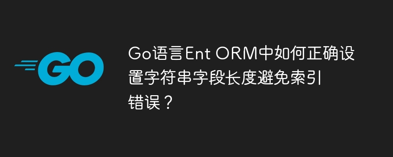 Go语言Ent ORM中如何正确设置字符串字段长度避免索引错误？