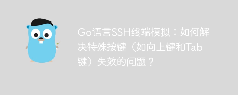Go语言SSH终端模拟：如何解决特殊按键（如向上键和Tab键）失效的问题？