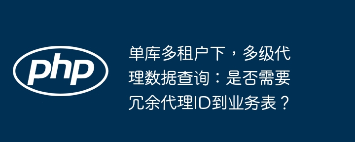 单库多租户下，多级代理数据查询：是否需要冗余代理id到业务表？