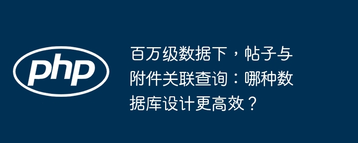 百万级数据下，帖子与附件关联查询：哪种数据库设计更高效？